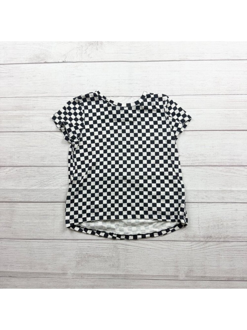 Old Navy Checked Black White Softest Tee Kids Lightweight Cotton M 8